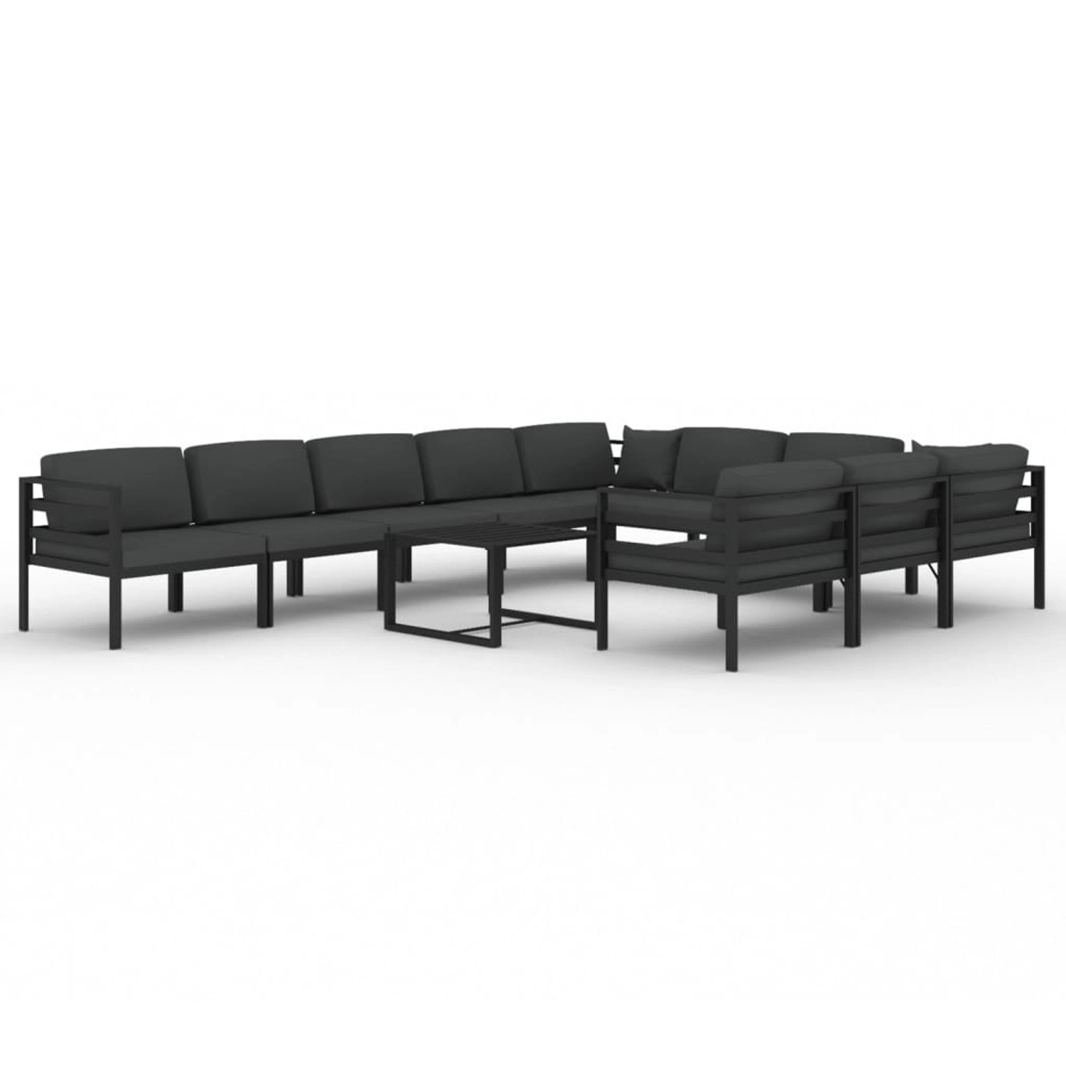 vidaXL 11-tlg Garten-Lounge-Set mit Kissen Aluminium Anthrazit Modell 2 vidaXL 11-tlg Garten-Lounge-Set mit Kissen Aluminium Anthrazit Modell 2 von VIDAXL