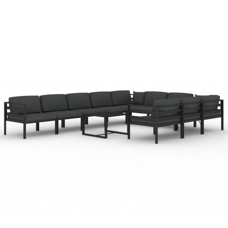 vidaXL 11-tlg Garten-Lounge-Set mit Kissen Aluminium Anthrazit Modell 2 von VIDAXL