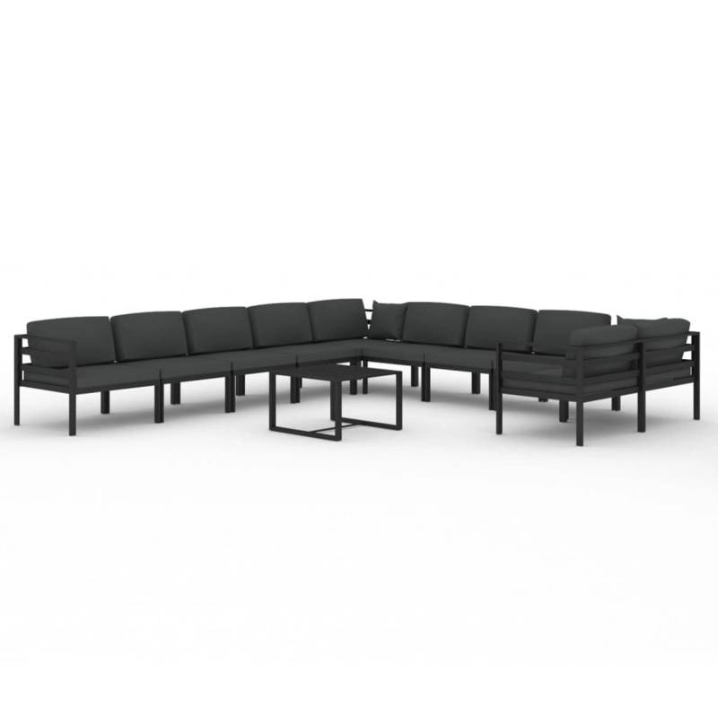 vidaXL 11-tlg Garten-Lounge-Set mit Kissen Aluminium Anthrazit Modell 3 von VIDAXL
