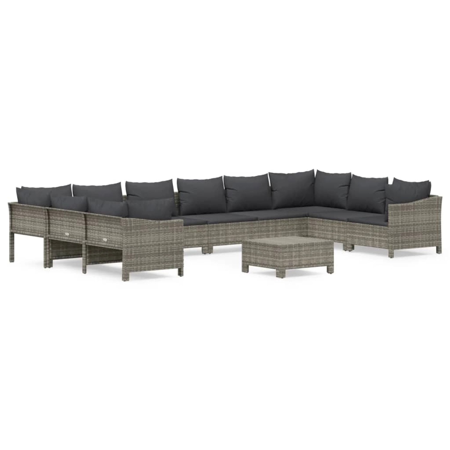 vidaXL 11-tlg Garten-Lounge-Set mit Kissen Grau Poly Rattan Modell 41 vidaXL 11-tlg Garten-Lounge-Set mit Kissen Grau Poly Rattan Modell 41 von VIDAXL
