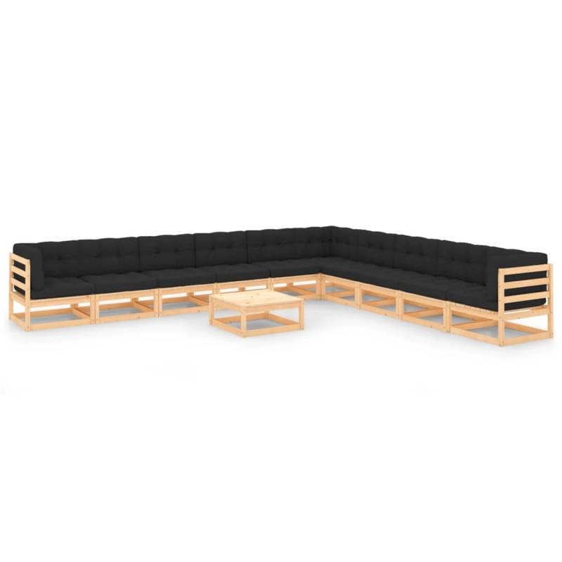 vidaXL 11-tlg Garten-Lounge-Set mit Kissen Kiefer Massivholz Modell 19 von VIDAXL