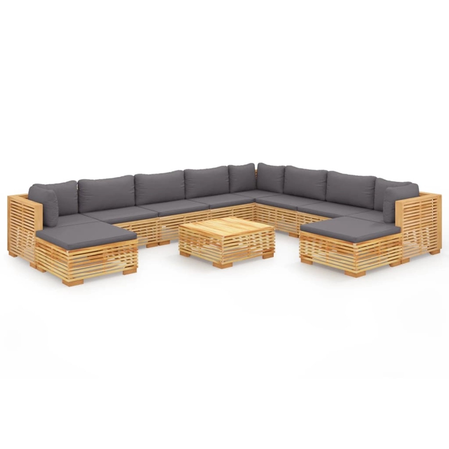 vidaXL 11-tlg Garten-Lounge-Set mit Kissen Massivholz Teak Modell 1 vidaXL 11-tlg Garten-Lounge-Set mit Kissen Massivholz Teak Modell 1 von VIDAXL