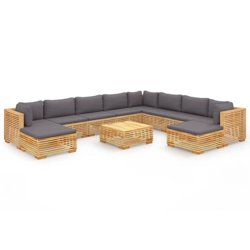 vidaXL 11-tlg Garten-Lounge-Set mit Kissen Massivholz Teak Modell 1 von VIDAXL
