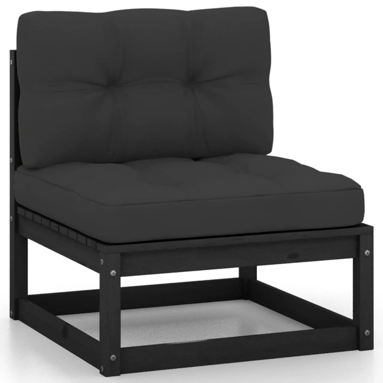 vidaXL 11-tlg Garten-Lounge-Set mit Kissen Schwarz Kiefer Massivholz Modell 7 von VIDAXL