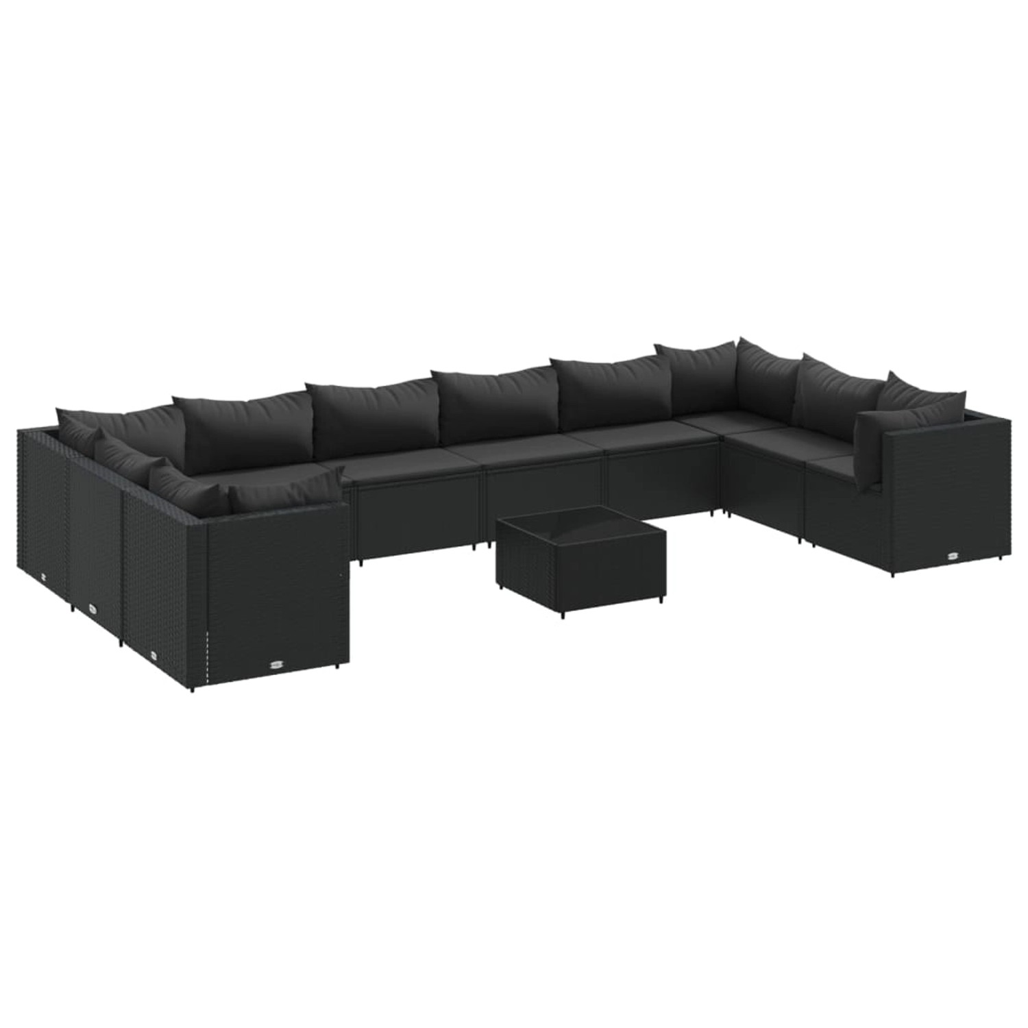 vidaXL 11-tlg Garten-Lounge-Set mit Kissen Schwarz Poly Rattan Modell 32 vidaXL 11-tlg Garten-Lounge-Set mit Kissen Schwarz Poly Rattan Modell 32 von VIDAXL