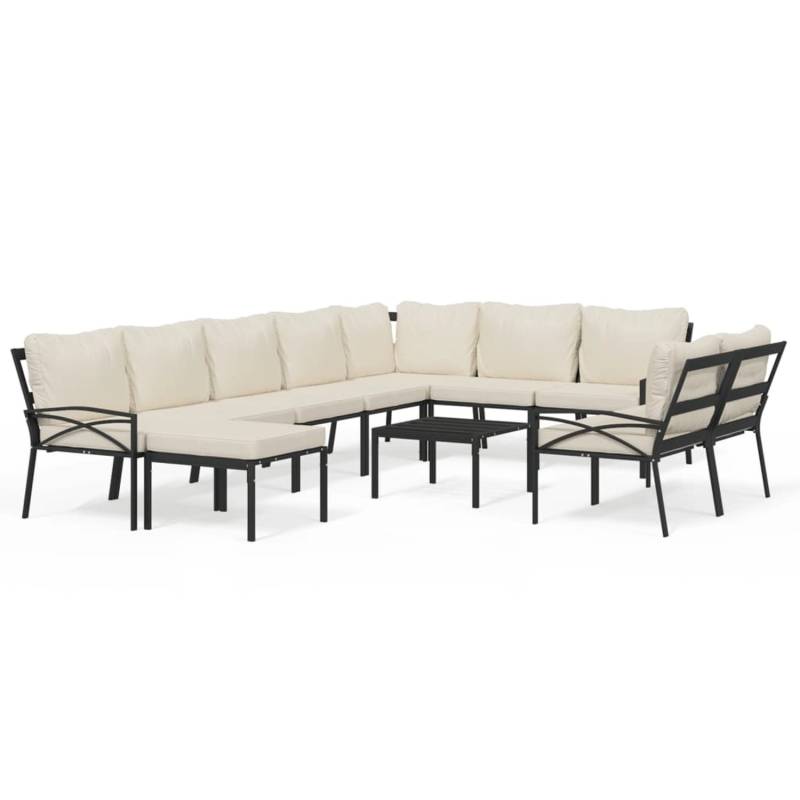 vidaXL 11-tlg Garten-Lounge-Set mit Sandfarbigen Kissen Stahl vidaXL 11-tlg Garten-Lounge-Set mit Sandfarbigen Kissen Stahl von VIDAXL