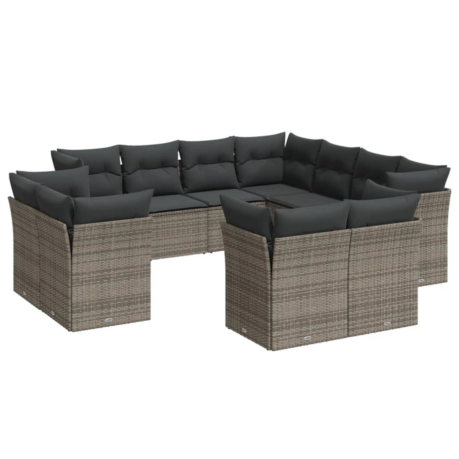 vidaXL 11-tlg Garten-Sofagarnitur mit Kissen Grau Poly Rattan Modell 19 vidaXL 11-tlg Garten-Sofagarnitur mit Kissen Grau Poly Rattan Modell 19 von VIDAXL