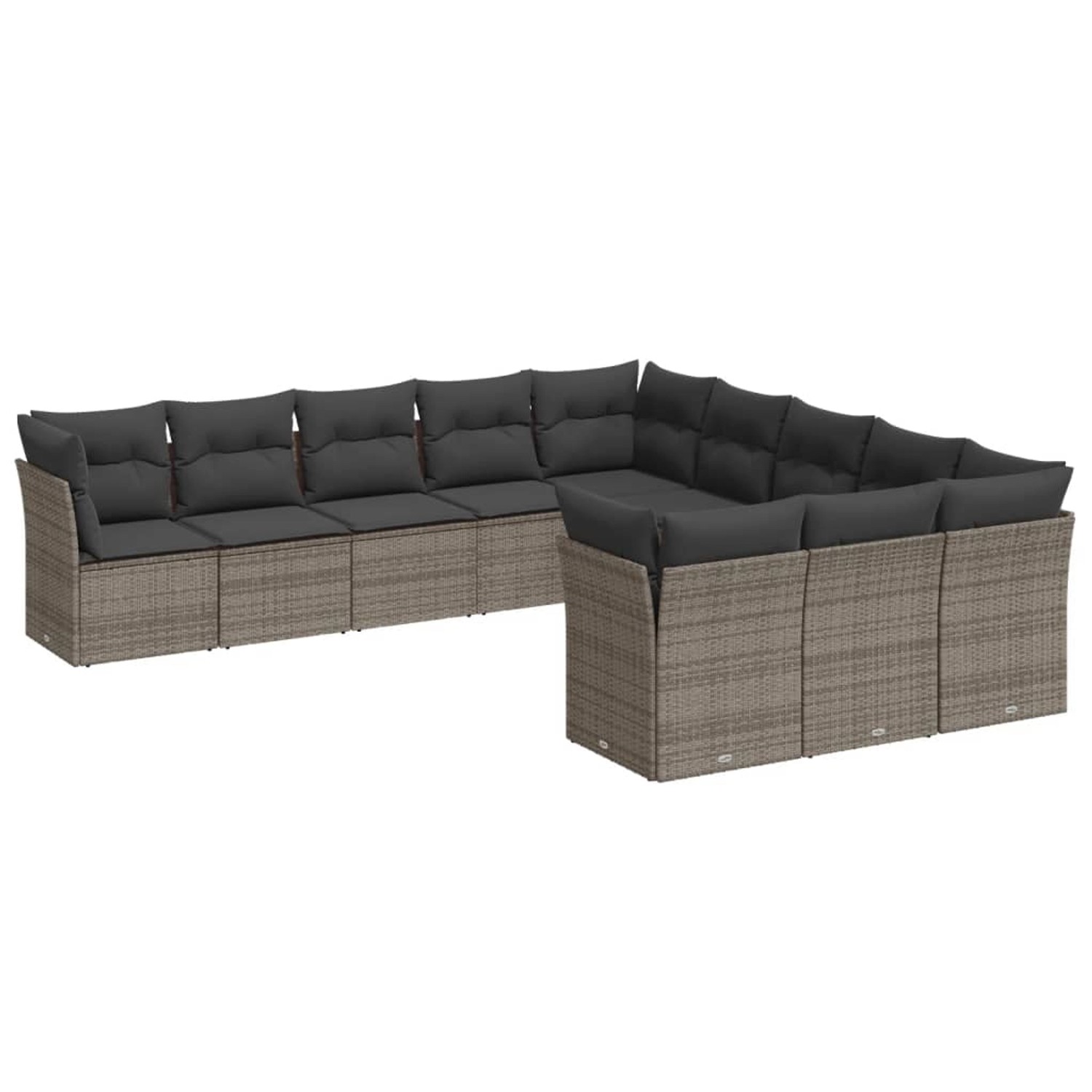 vidaXL 11-tlg Garten-Sofagarnitur mit Kissen Grau Poly Rattan Modell 32 vidaXL 11-tlg Garten-Sofagarnitur mit Kissen Grau Poly Rattan Modell 32 von VIDAXL