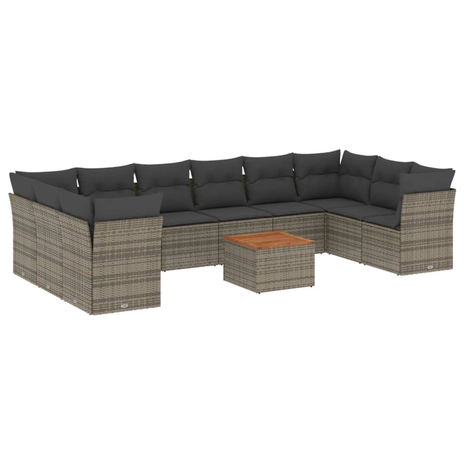 vidaXL 11-tlg Garten-Sofagarnitur mit Kissen Grau Poly Rattan Modell 41 vidaXL 11-tlg Garten-Sofagarnitur mit Kissen Grau Poly Rattan Modell 41 von VIDAXL