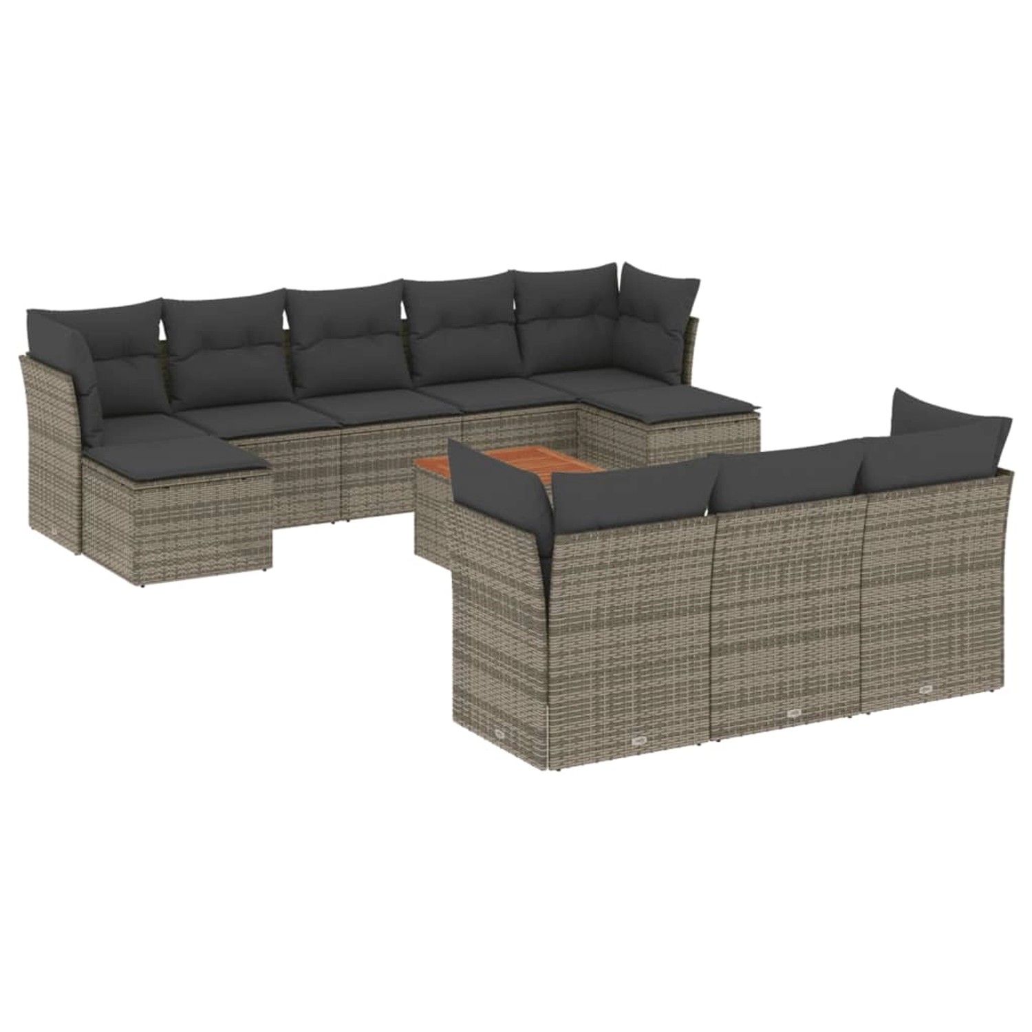 vidaXL 11-tlg Garten-Sofagarnitur mit Kissen Grau Poly Rattan Modell 60 vidaXL 11-tlg Garten-Sofagarnitur mit Kissen Grau Poly Rattan Modell 60 von VIDAXL