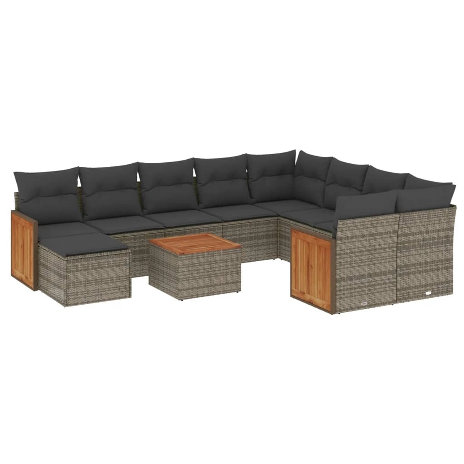 vidaXL 11-tlg Garten-Sofagarnitur mit Kissen Grau Poly Rattan Modell 78 vidaXL 11-tlg Garten-Sofagarnitur mit Kissen Grau Poly Rattan Modell 78 von VIDAXL