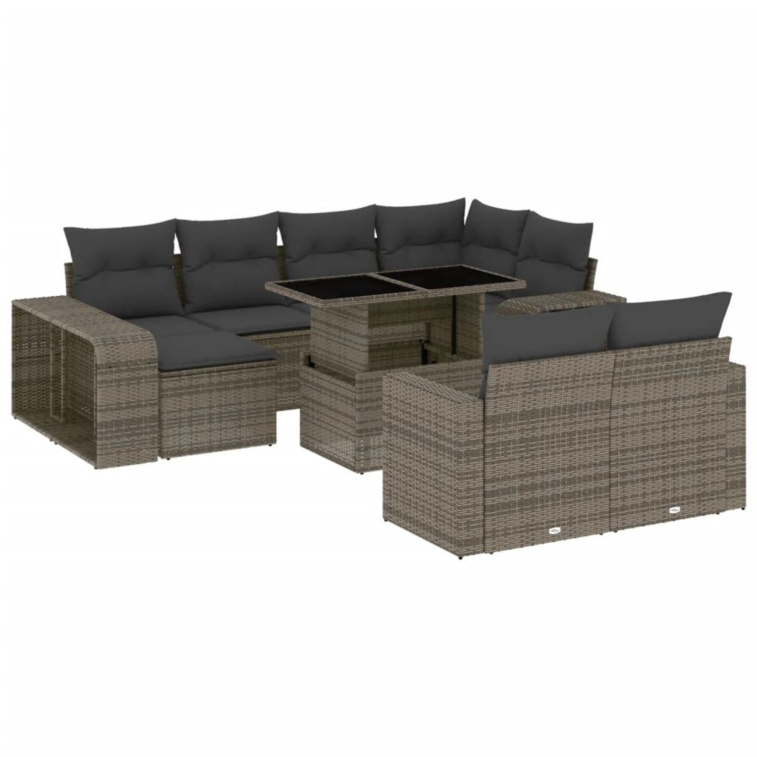 vidaXL 11-tlg Garten-Sofagarnitur mit Kissen Grau Poly Rattan Modell 83 vidaXL 11-tlg Garten-Sofagarnitur mit Kissen Grau Poly Rattan Modell 83 von VIDAXL