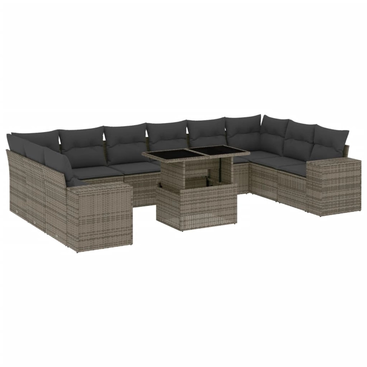 vidaXL 11-tlg Garten-Sofagarnitur mit Kissen Grau Poly Rattan Modell 87 vidaXL 11-tlg Garten-Sofagarnitur mit Kissen Grau Poly Rattan Modell 87 von VIDAXL