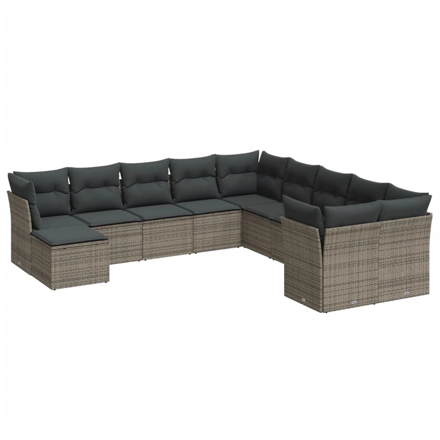 vidaXL 11-tlg Garten-Sofagarnitur mit Kissen Grau Poly Rattan Modell 9 vidaXL 11-tlg Garten-Sofagarnitur mit Kissen Grau Poly Rattan Modell 9 von VIDAXL