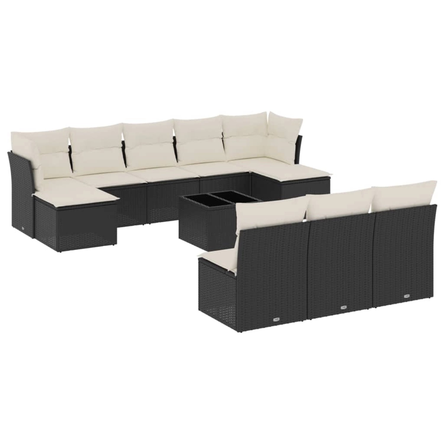 vidaXL 11-tlg Garten-Sofagarnitur mit Kissen Schwarz Poly Rattan Modell 120 vidaXL 11-tlg Garten-Sofagarnitur mit Kissen Schwarz Poly Rattan Modell 120 von VIDAXL