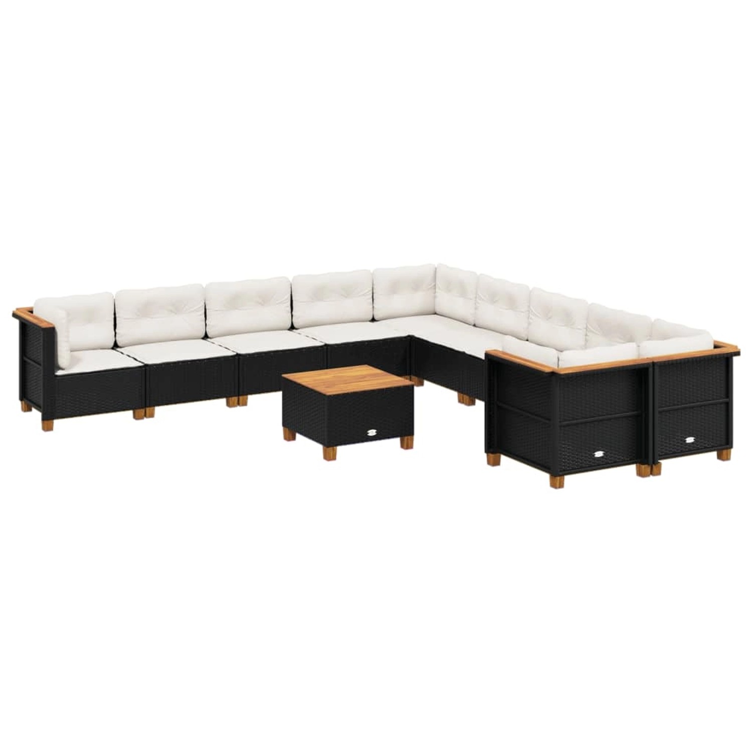 vidaXL 11-tlg Garten-Sofagarnitur mit Kissen Schwarz Poly Rattan Modell 132 vidaXL 11-tlg Garten-Sofagarnitur mit Kissen Schwarz Poly Rattan Modell 132 von VIDAXL