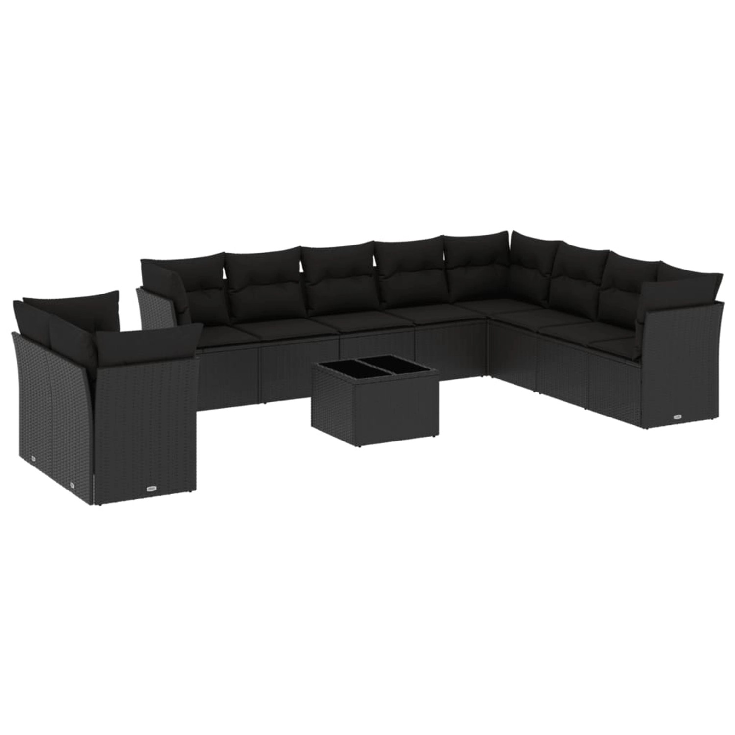 vidaXL 11-tlg Garten-Sofagarnitur mit Kissen Schwarz Poly Rattan Modell 16 vidaXL 11-tlg Garten-Sofagarnitur mit Kissen Schwarz Poly Rattan Modell 16 von VIDAXL