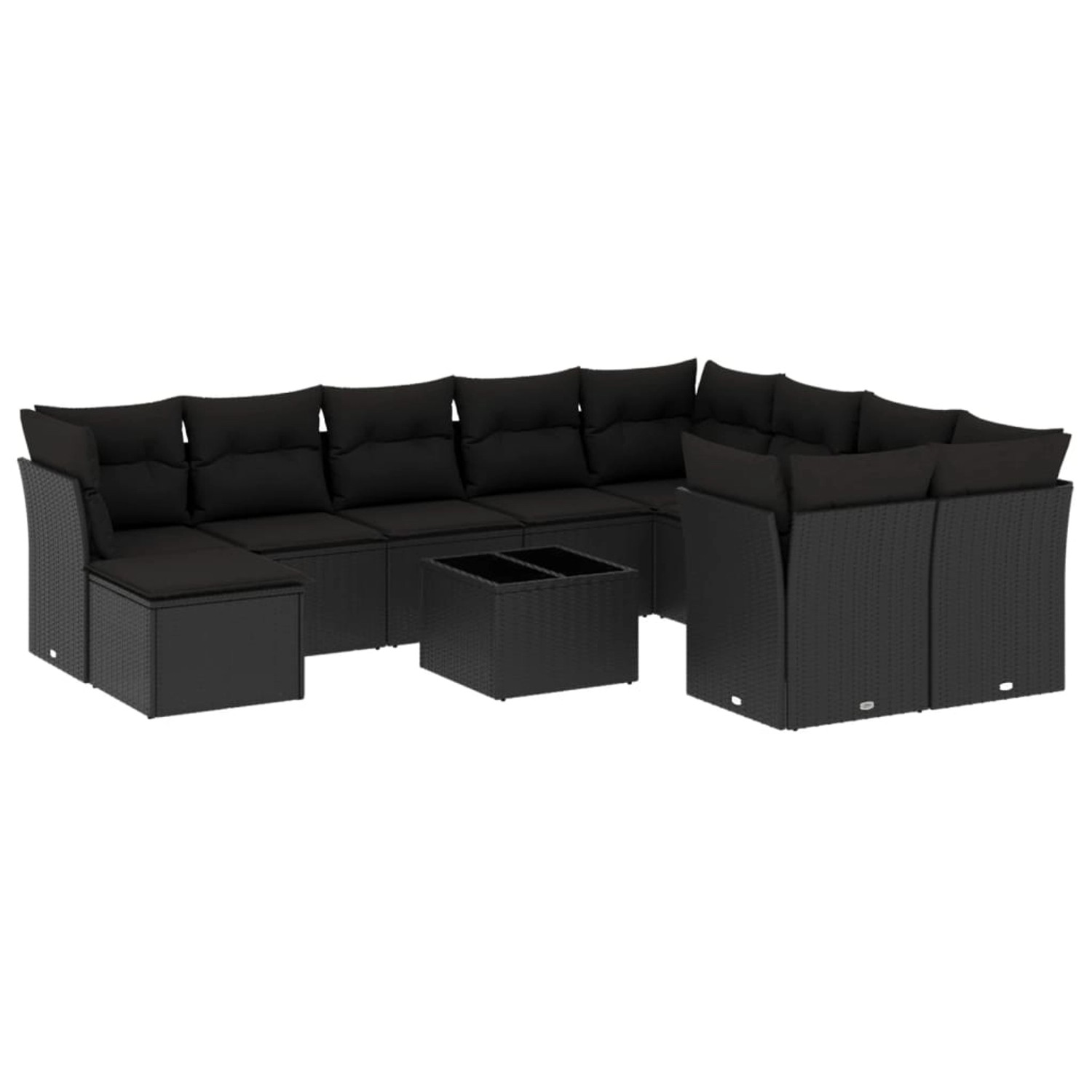 vidaXL 11-tlg Garten-Sofagarnitur mit Kissen Schwarz Poly Rattan Modell 25 vidaXL 11-tlg Garten-Sofagarnitur mit Kissen Schwarz Poly Rattan Modell 25 von VIDAXL