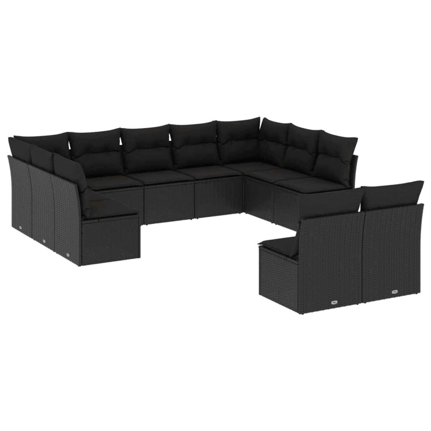 vidaXL 11-tlg Garten-Sofagarnitur mit Kissen Schwarz Poly Rattan Modell 36 vidaXL 11-tlg Garten-Sofagarnitur mit Kissen Schwarz Poly Rattan Modell 36 von VIDAXL