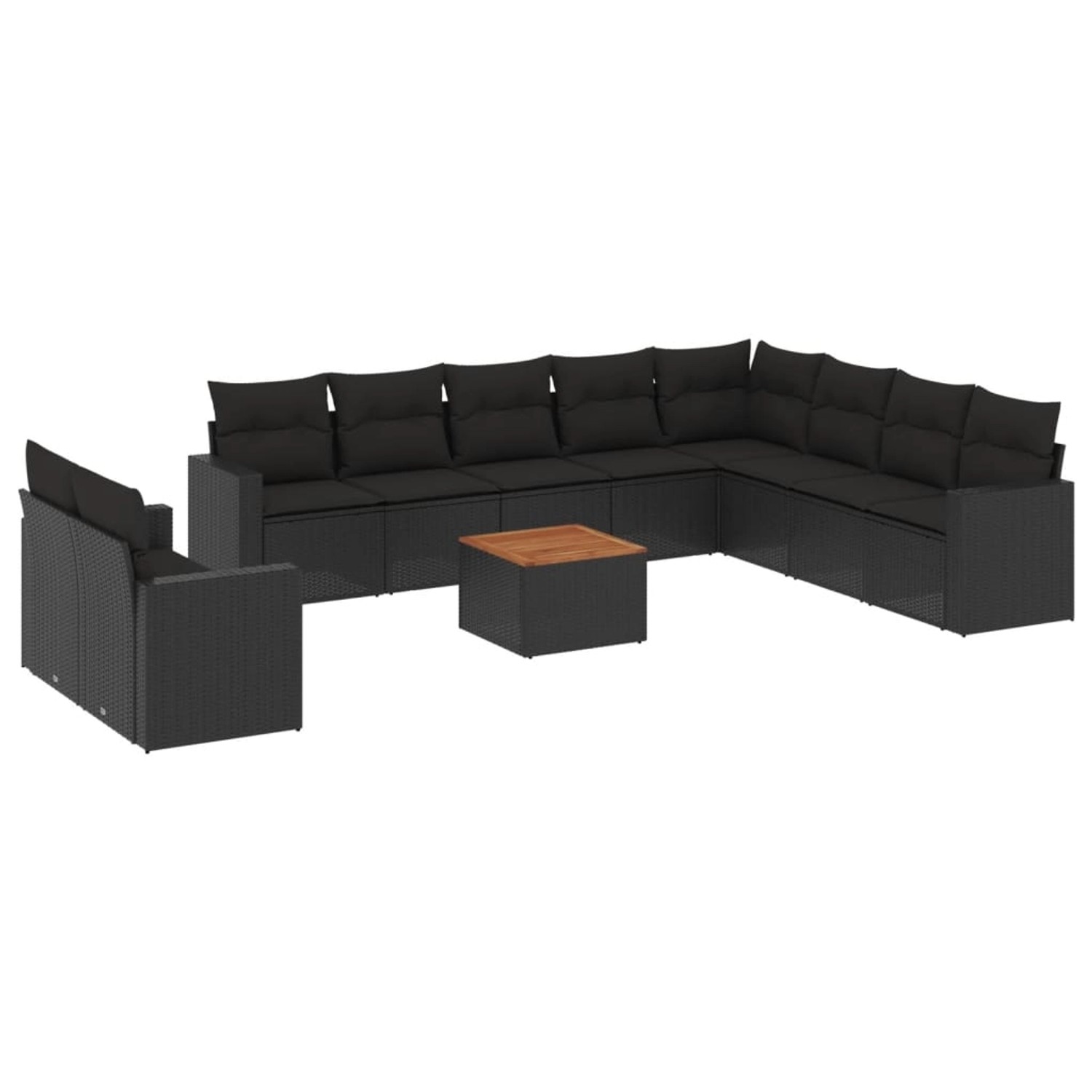 vidaXL 11-tlg Garten-Sofagarnitur mit Kissen Schwarz Poly Rattan Modell 43 vidaXL 11-tlg Garten-Sofagarnitur mit Kissen Schwarz Poly Rattan Modell 43 von VIDAXL