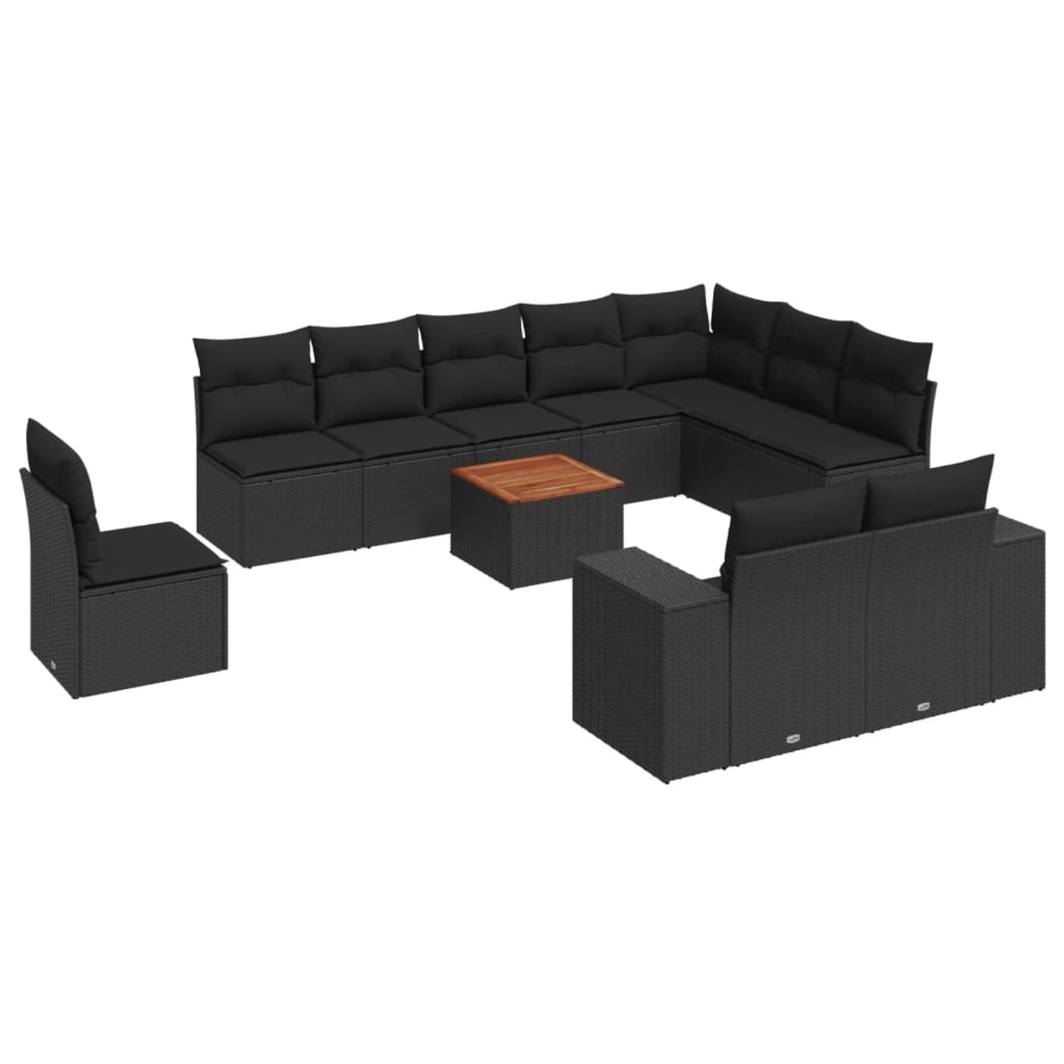 vidaXL 11-tlg Garten-Sofagarnitur mit Kissen Schwarz Poly Rattan Modell 60 vidaXL 11-tlg Garten-Sofagarnitur mit Kissen Schwarz Poly Rattan Modell 60 von VIDAXL