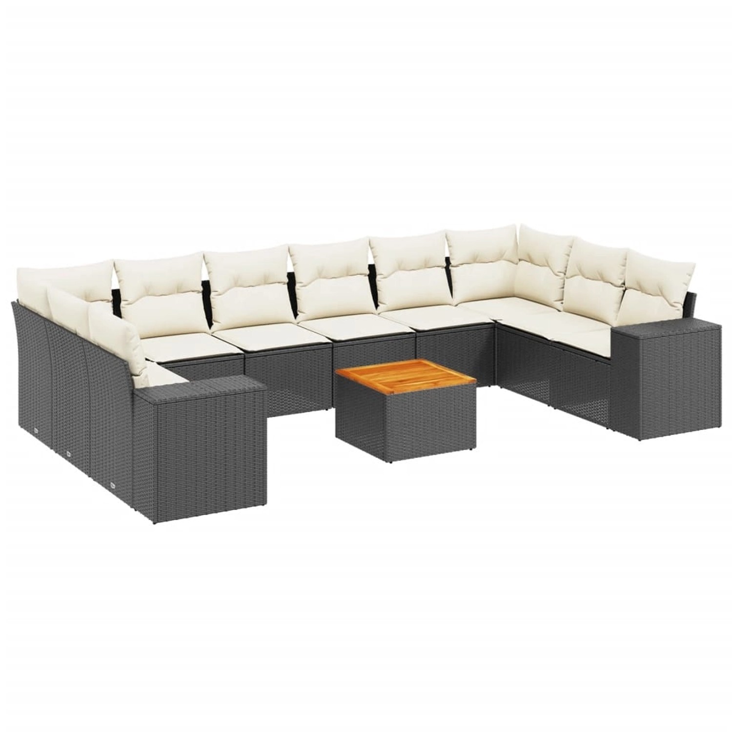 vidaXL 11-tlg Garten-Sofagarnitur mit Kissen Schwarz Poly Rattan Modell 82 vidaXL 11-tlg Garten-Sofagarnitur mit Kissen Schwarz Poly Rattan Modell 82 von VIDAXL