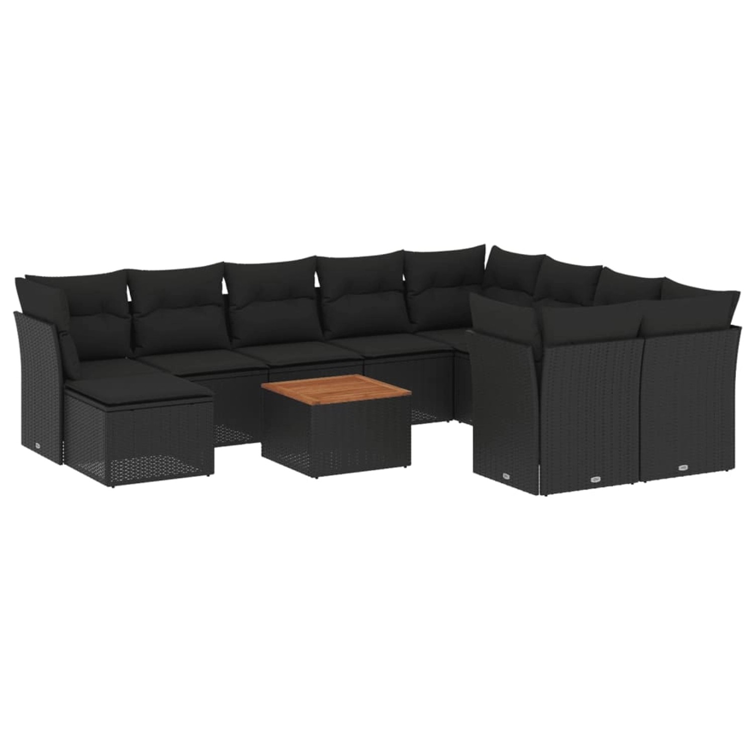 vidaXL 11-tlg Garten-Sofagarnitur mit Kissen Schwarz Poly Rattan Modell 89 vidaXL 11-tlg Garten-Sofagarnitur mit Kissen Schwarz Poly Rattan Modell 89 von VIDAXL