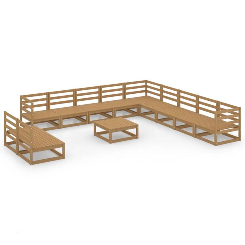 vidaXL 12-tlg Garten-Lounge-Set Honigbraun Massivholz Kiefer Modell 1 von VIDAXL