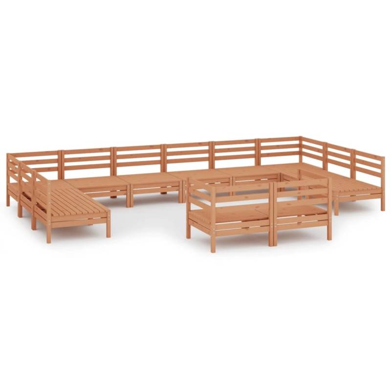 vidaXL 12-tlg Garten-Lounge-Set Honigbraun Massivholz Kiefer Modell 8 von VIDAXL