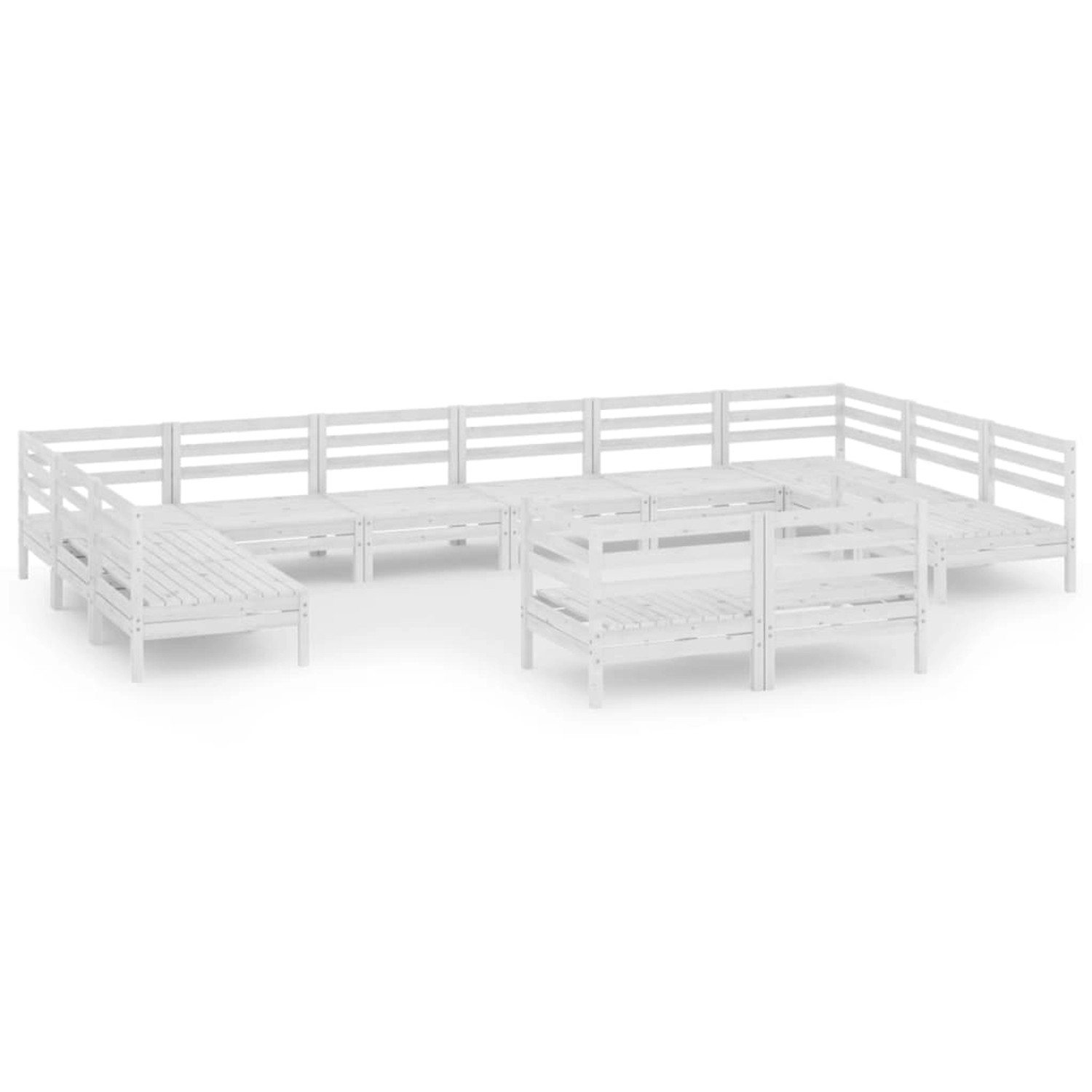 vidaXL 12-tlg Garten-Lounge-Set Weiß Massivholz Kiefer Modell 2 vidaXL 12-tlg Garten-Lounge-Set Weiß Massivholz Kiefer Modell 2 von VIDAXL