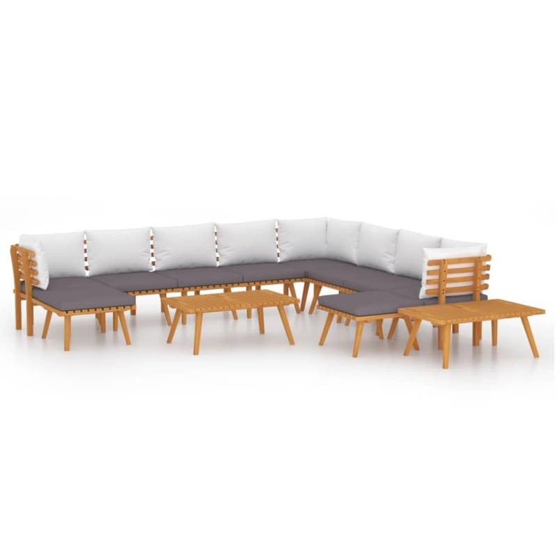 vidaXL 12-tlg Garten-Lounge-Set mit Kissen Massivholz Akazie Modell 5 von VIDAXL
