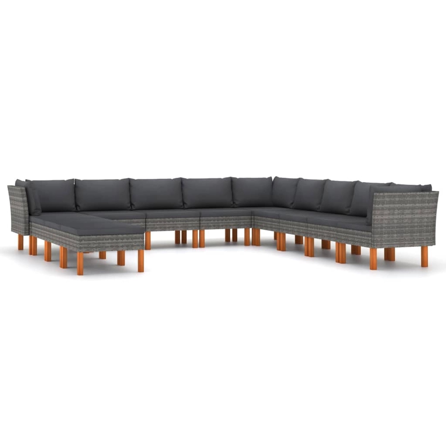 vidaXL 12-tlg Garten-Lounge-Set mit Kissen Poly Rattan Grau Modell 1 vidaXL 12-tlg Garten-Lounge-Set mit Kissen Poly Rattan Grau Modell 1 von VIDAXL