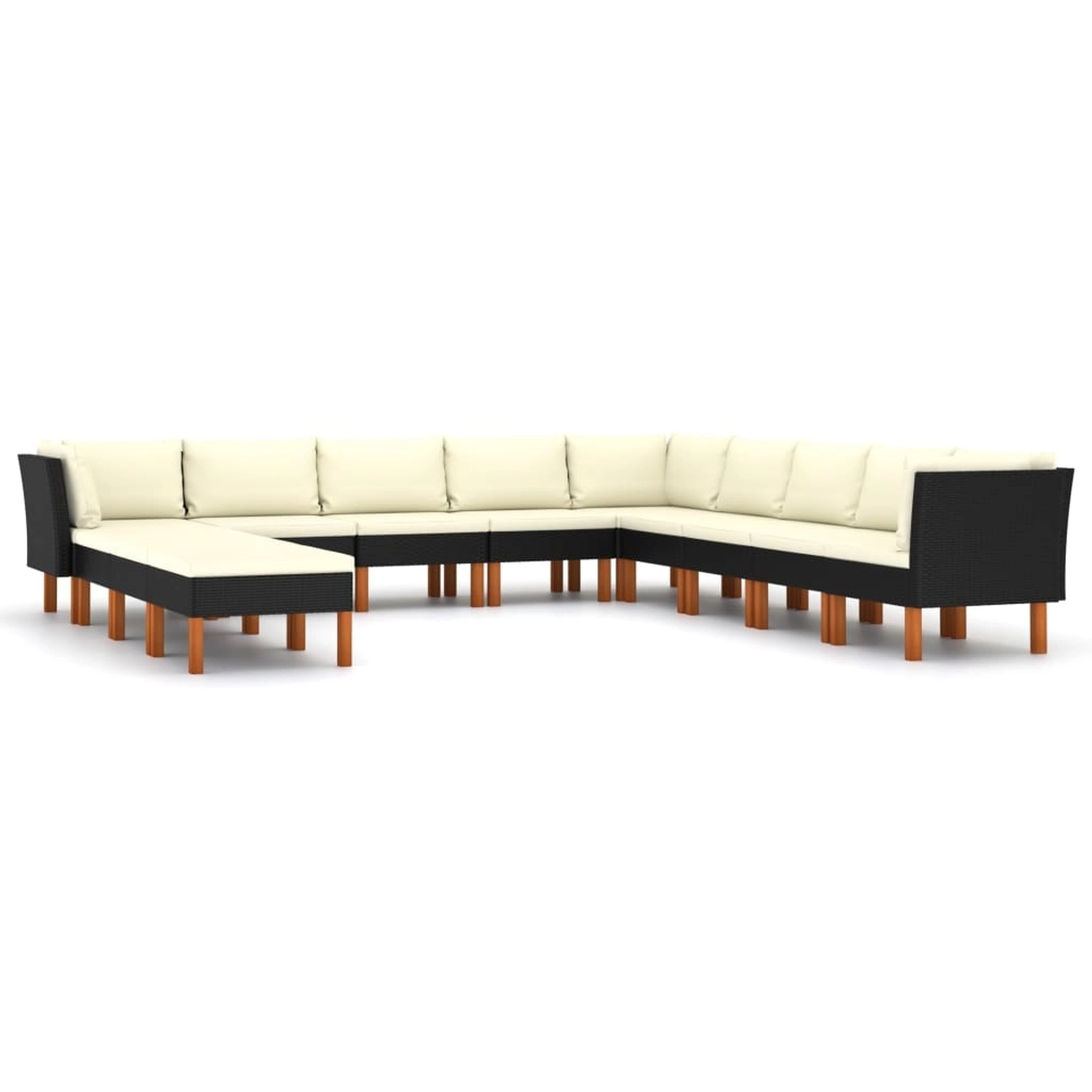 vidaXL 12-tlg Garten-Lounge-Set mit Kissen Poly Rattan Schwarz Modell 1 vidaXL 12-tlg Garten-Lounge-Set mit Kissen Poly Rattan Schwarz Modell 1 von VIDAXL