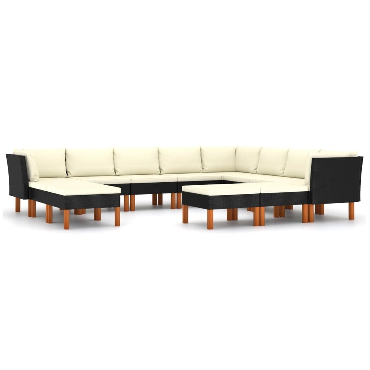vidaXL 12-tlg Garten-Lounge-Set mit Kissen Poly Rattan Schwarz Modell 2 vidaXL 12-tlg Garten-Lounge-Set mit Kissen Poly Rattan Schwarz Modell 2 von VIDAXL