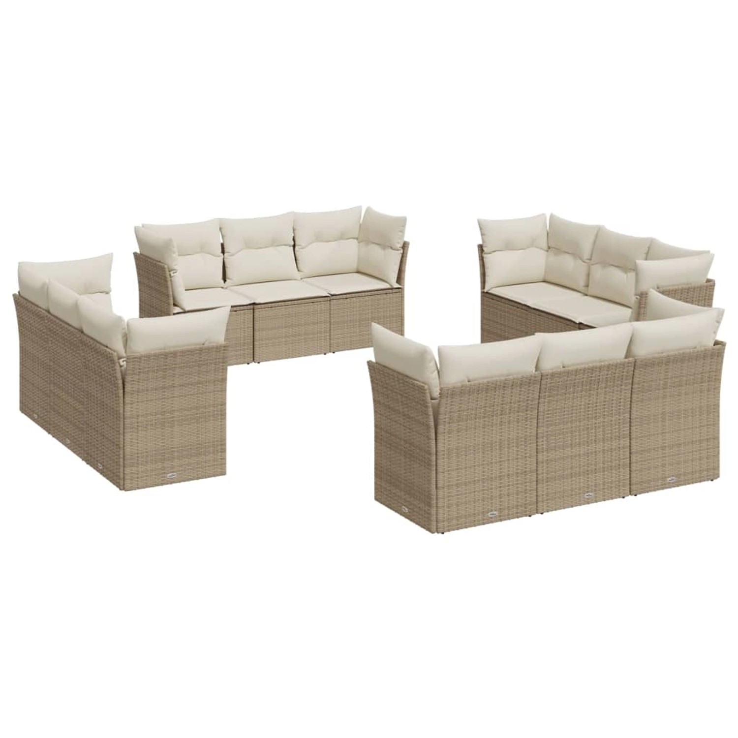 vidaXL 12-tlg Garten-Sofagarnitur mit Kissen Beige Poly Rattan Modell 23 vidaXL 12-tlg Garten-Sofagarnitur mit Kissen Beige Poly Rattan Modell 23 von VIDAXL