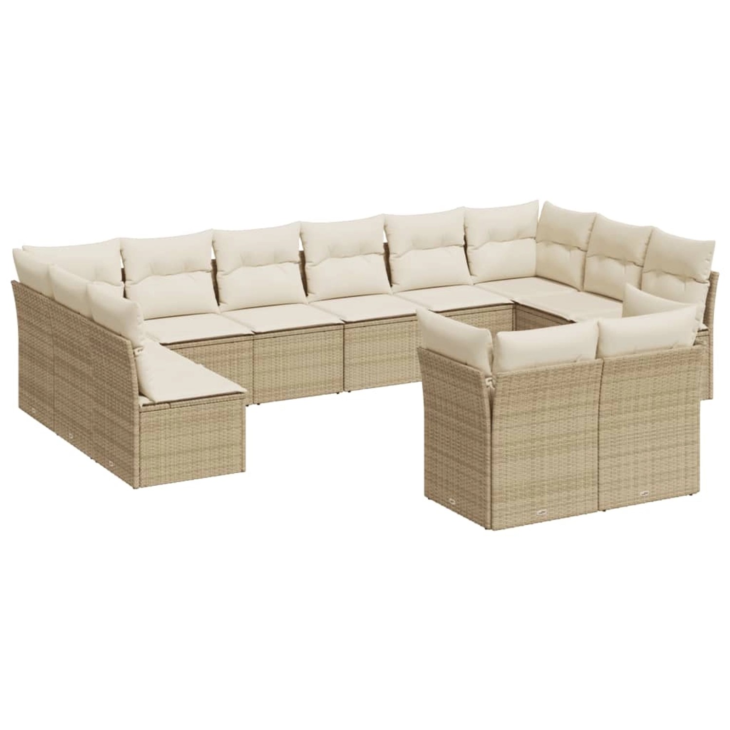 vidaXL 12-tlg Garten-Sofagarnitur mit Kissen Beige Poly Rattan Modell 4 vidaXL 12-tlg Garten-Sofagarnitur mit Kissen Beige Poly Rattan Modell 4 von VIDAXL