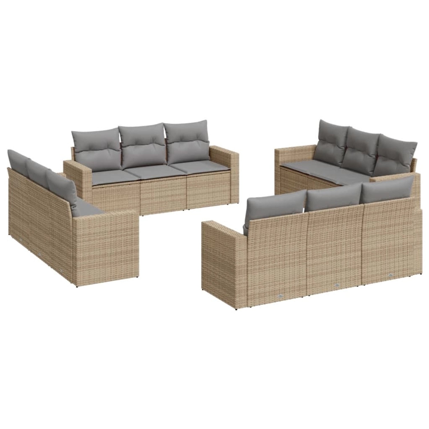 vidaXL 12-tlg Garten-Sofagarnitur mit Kissen Beige Poly Rattan Modell 40 vidaXL 12-tlg Garten-Sofagarnitur mit Kissen Beige Poly Rattan Modell 40 von VIDAXL