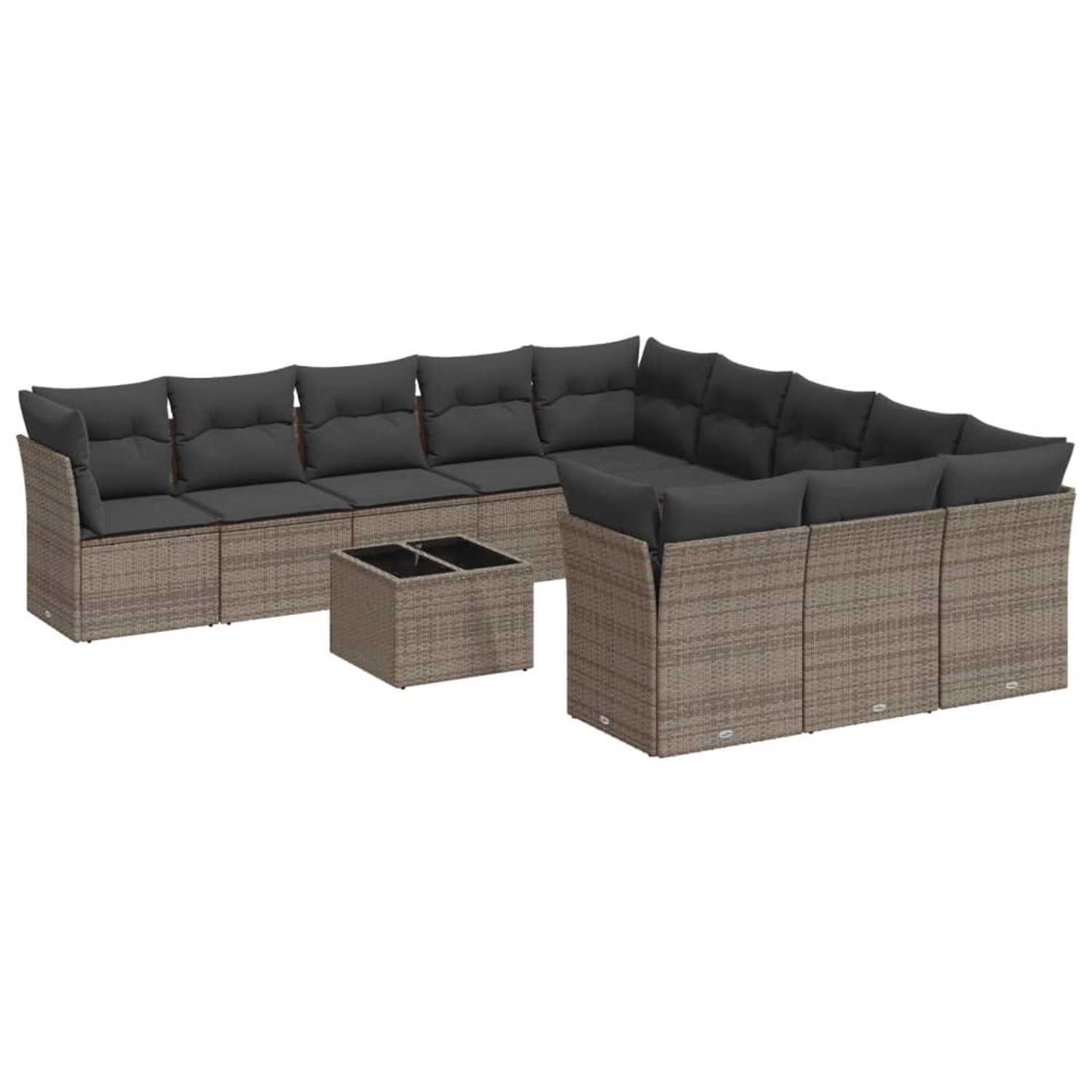 vidaXL 12-tlg Garten-Sofagarnitur mit Kissen Grau Poly Rattan Modell 29 vidaXL 12-tlg Garten-Sofagarnitur mit Kissen Grau Poly Rattan Modell 29 von VIDAXL
