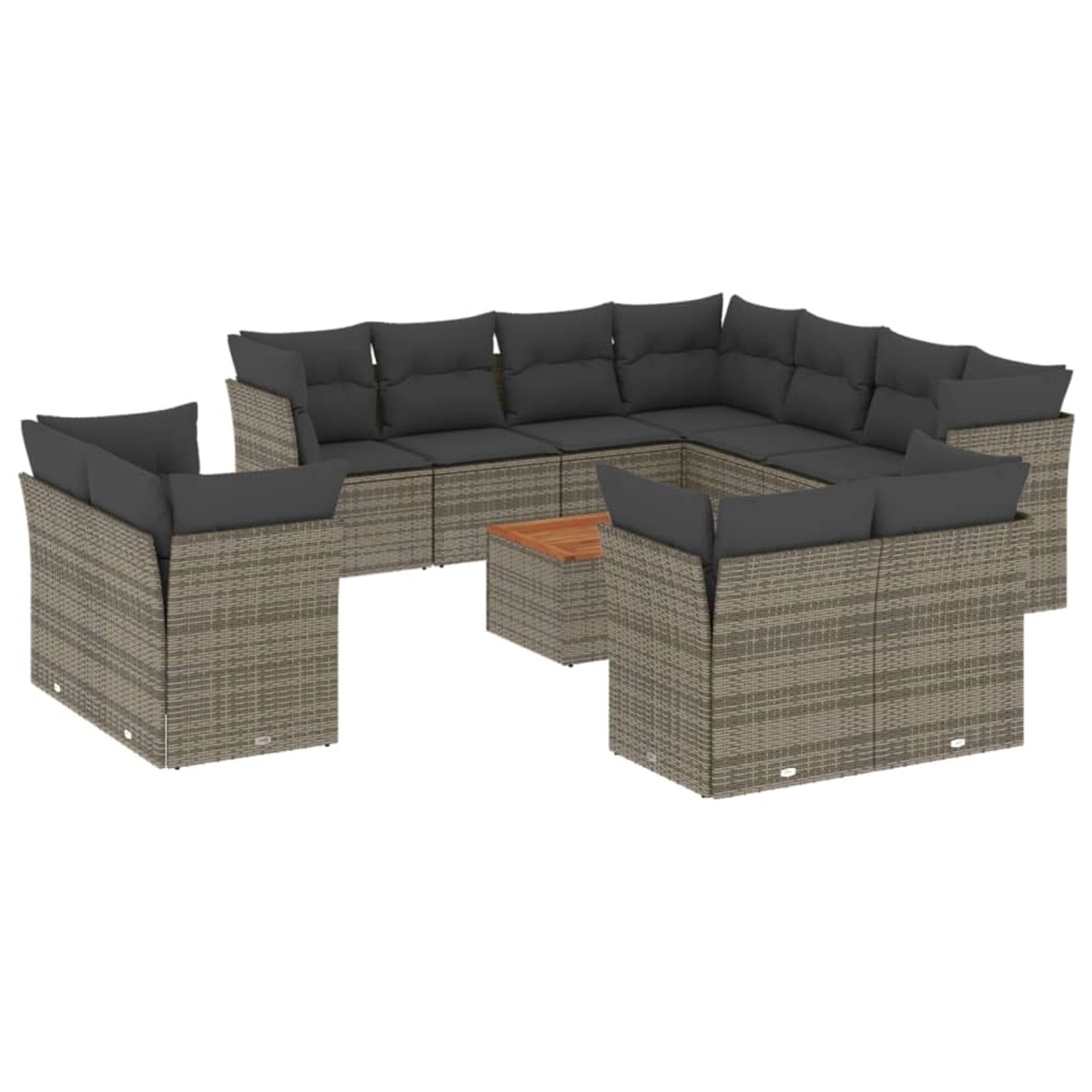 vidaXL 12-tlg Garten-Sofagarnitur mit Kissen Grau Poly Rattan Modell 43 vidaXL 12-tlg Garten-Sofagarnitur mit Kissen Grau Poly Rattan Modell 43 von VIDAXL