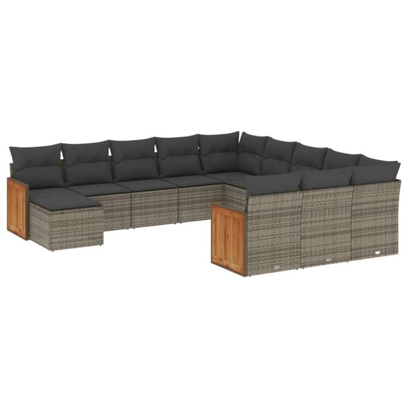 vidaXL 12-tlg Garten-Sofagarnitur mit Kissen Grau Poly Rattan Modell 50 vidaXL 12-tlg Garten-Sofagarnitur mit Kissen Grau Poly Rattan Modell 50 von VIDAXL