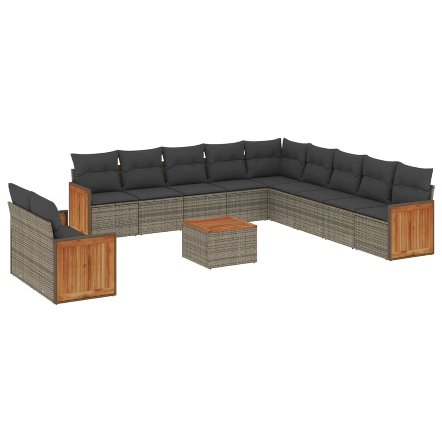vidaXL 12-tlg Garten-Sofagarnitur mit Kissen Grau Poly Rattan Modell 54 vidaXL 12-tlg Garten-Sofagarnitur mit Kissen Grau Poly Rattan Modell 54 von VIDAXL