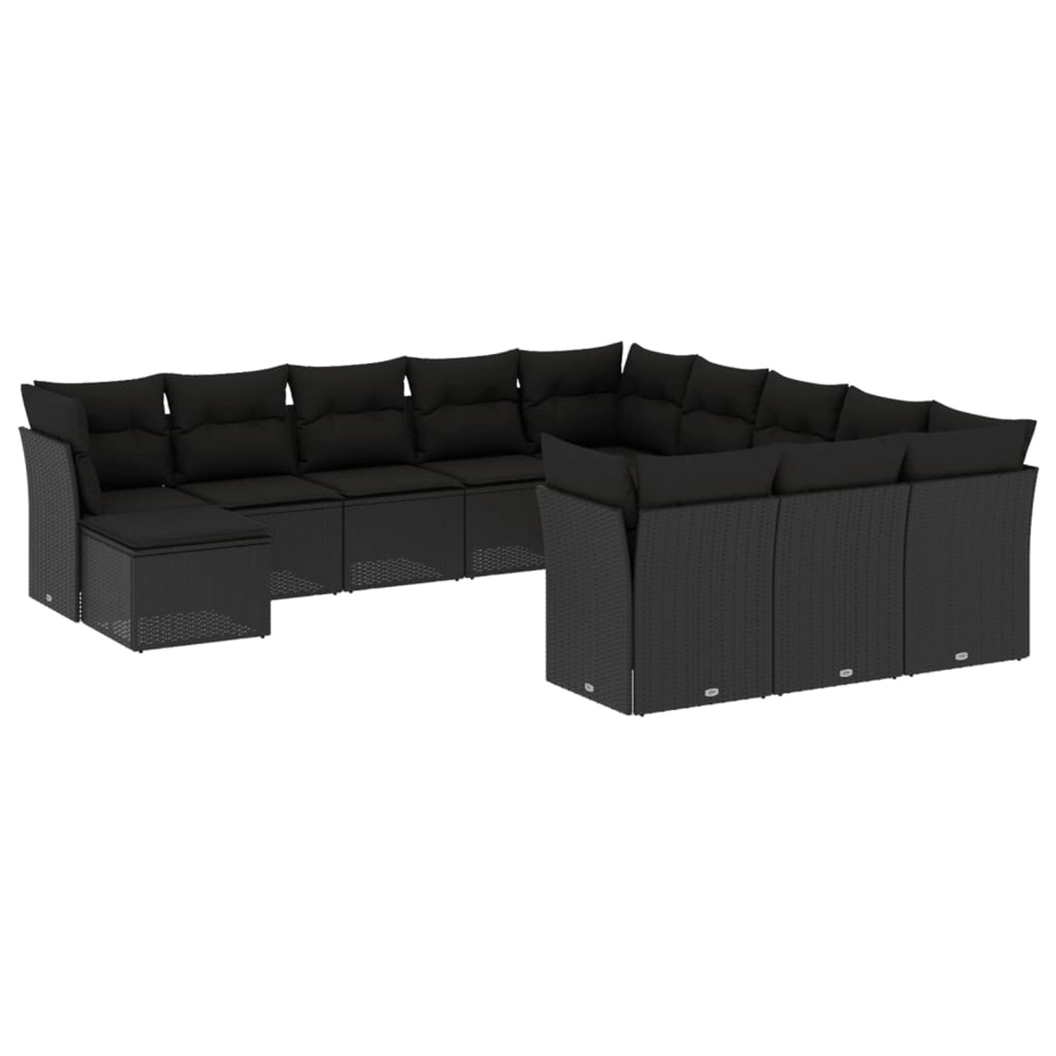 vidaXL 12-tlg Garten-Sofagarnitur mit Kissen Schwarz Poly Rattan Modell 19 vidaXL 12-tlg Garten-Sofagarnitur mit Kissen Schwarz Poly Rattan Modell 19 von VIDAXL