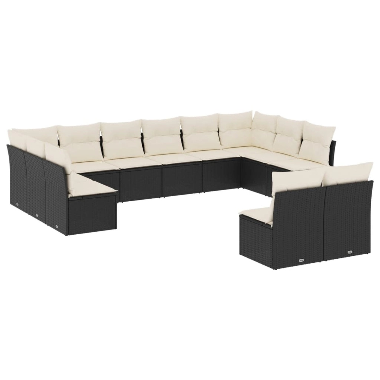 vidaXL 12-tlg Garten-Sofagarnitur mit Kissen Schwarz Poly Rattan Modell 40 vidaXL 12-tlg Garten-Sofagarnitur mit Kissen Schwarz Poly Rattan Modell 40 von VIDAXL