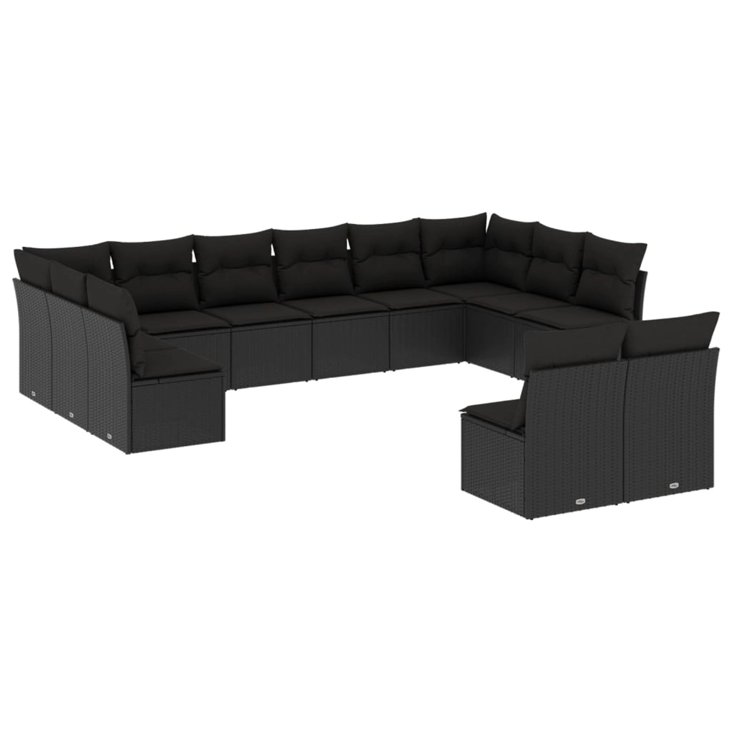 vidaXL 12-tlg Garten-Sofagarnitur mit Kissen Schwarz Poly Rattan Modell 5 vidaXL 12-tlg Garten-Sofagarnitur mit Kissen Schwarz Poly Rattan Modell 5 von VIDAXL