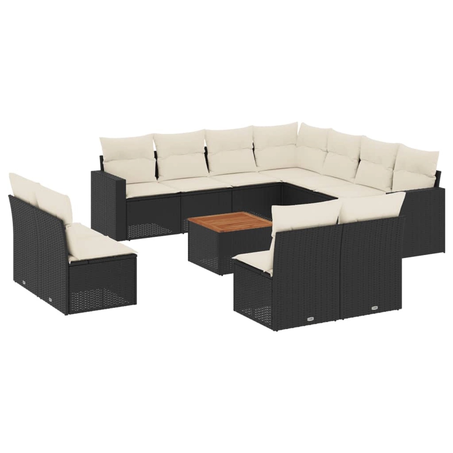 vidaXL 12-tlg Garten-Sofagarnitur mit Kissen Schwarz Poly Rattan Modell 60 vidaXL 12-tlg Garten-Sofagarnitur mit Kissen Schwarz Poly Rattan Modell 60 von VIDAXL