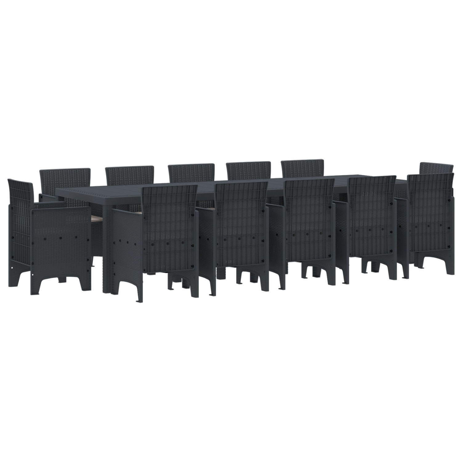 vidaXL 13-Teilige Garten Essgruppe mit Kissen Anthrazit Poly-Rattan 3378613 vidaXL 13-Teilige Garten Essgruppe mit Kissen Anthrazit Poly-Rattan 3378613 von VIDAXL