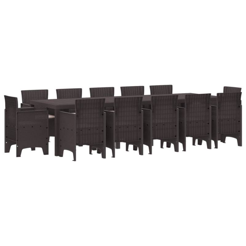 vidaXL 13-Teiliges Garten Essset mit Kissen Braun Poly-Rattan 3378618 von VIDAXL