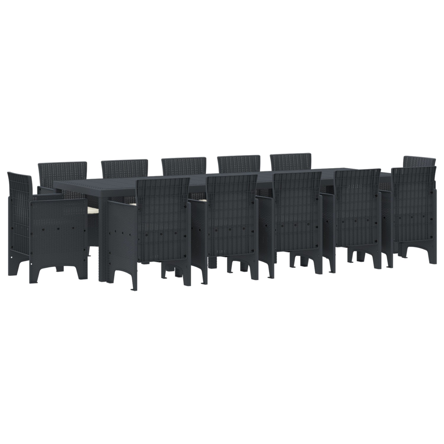 vidaXL 13-Teiliges Garten-Essset mit Kissen in Anthrazit aus Poly-Rattan 3378616 vidaXL 13-Teiliges Garten-Essset mit Kissen in Anthrazit aus Poly-Rattan 3378616 von VIDAXL