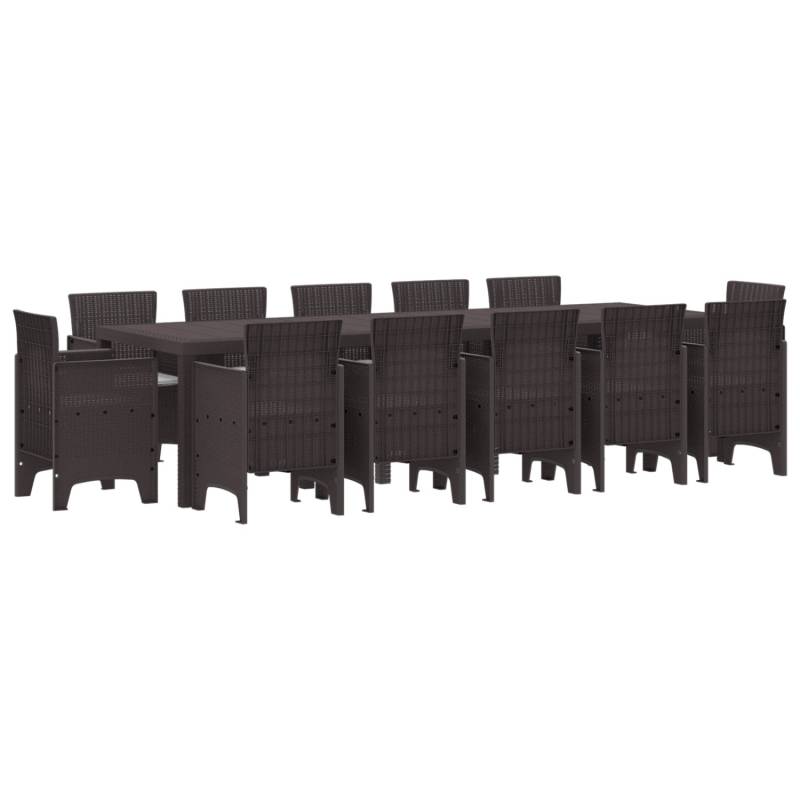 vidaXL 13-Teiliges Garten Esszimmer Set mit Kissen – Braunes Poly Rattan 3378619 von VIDAXL