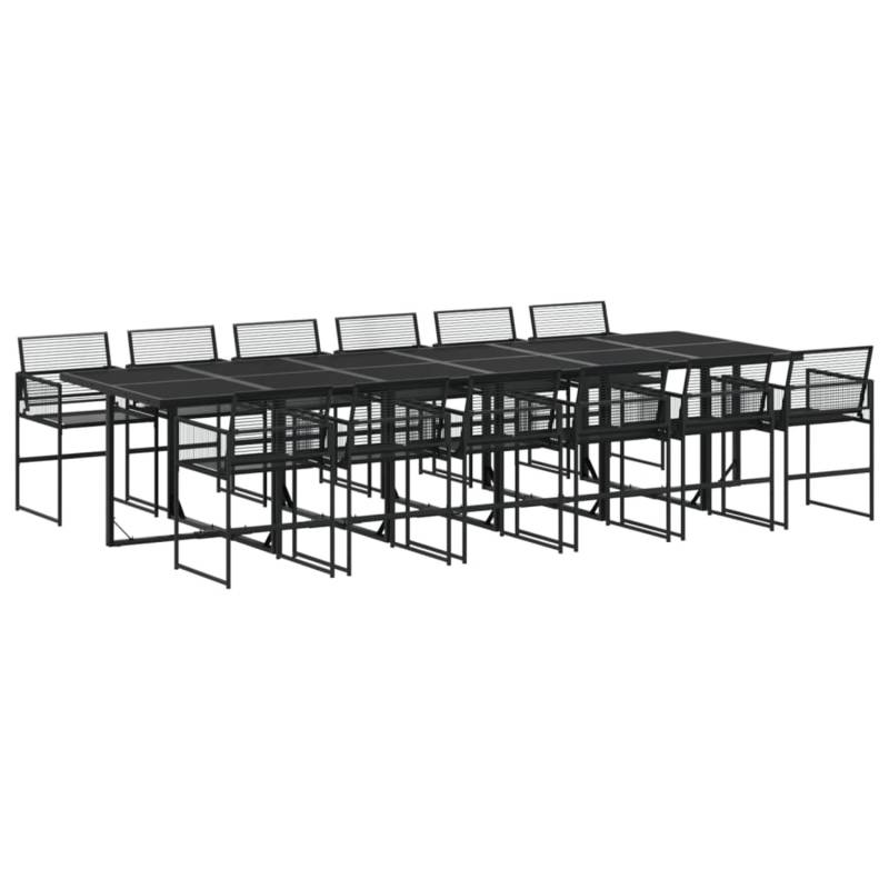 vidaXL 13-tlg Garten-Essgruppe Schwarz Poly Rattan Modell 1 von VIDAXL